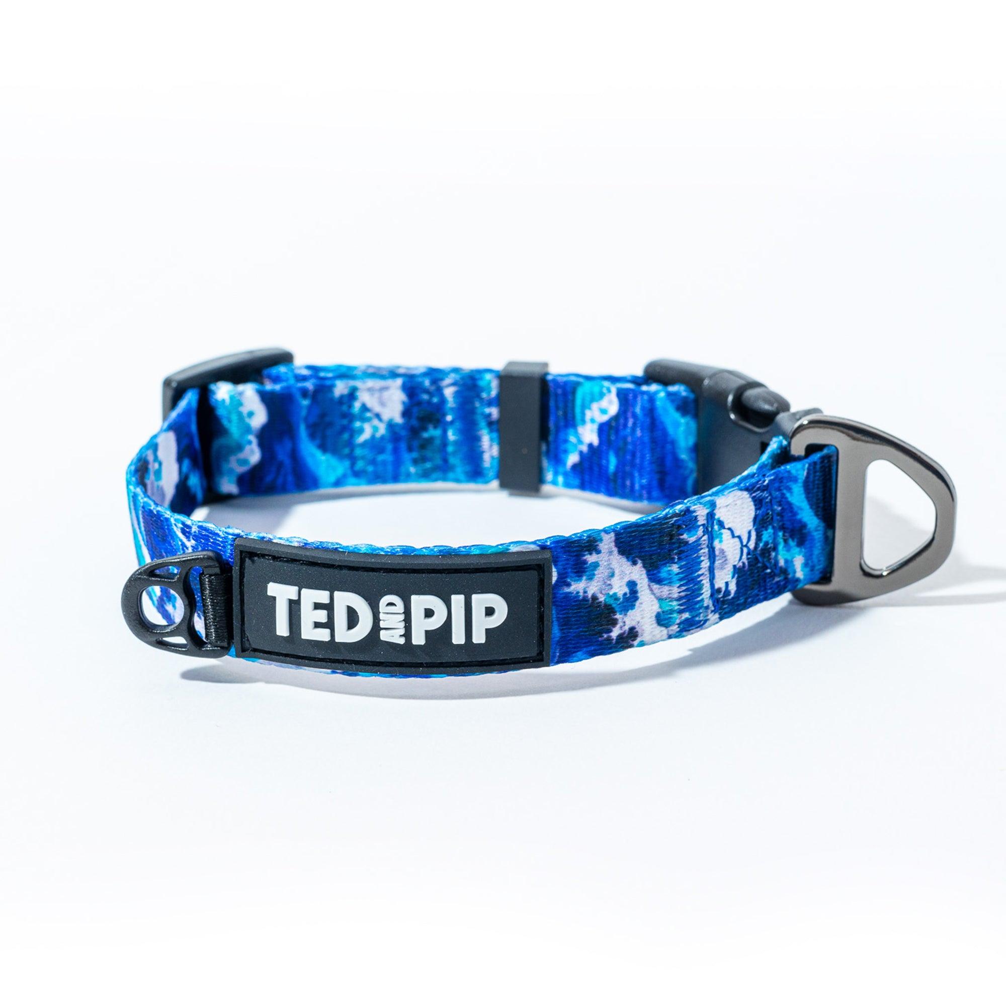 Ocean Waves Stylish Dog Collar Ted Pip Stylish Dogwear